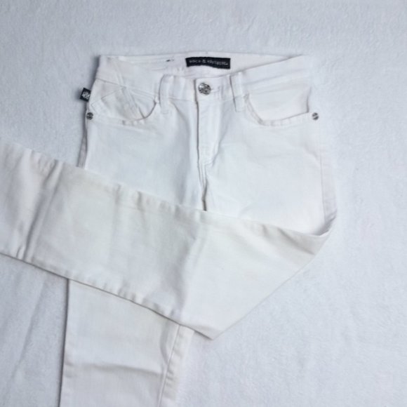 Rock & Republic Kendall White Denim Slim Jeans Size 2 - Picture 1 of 10